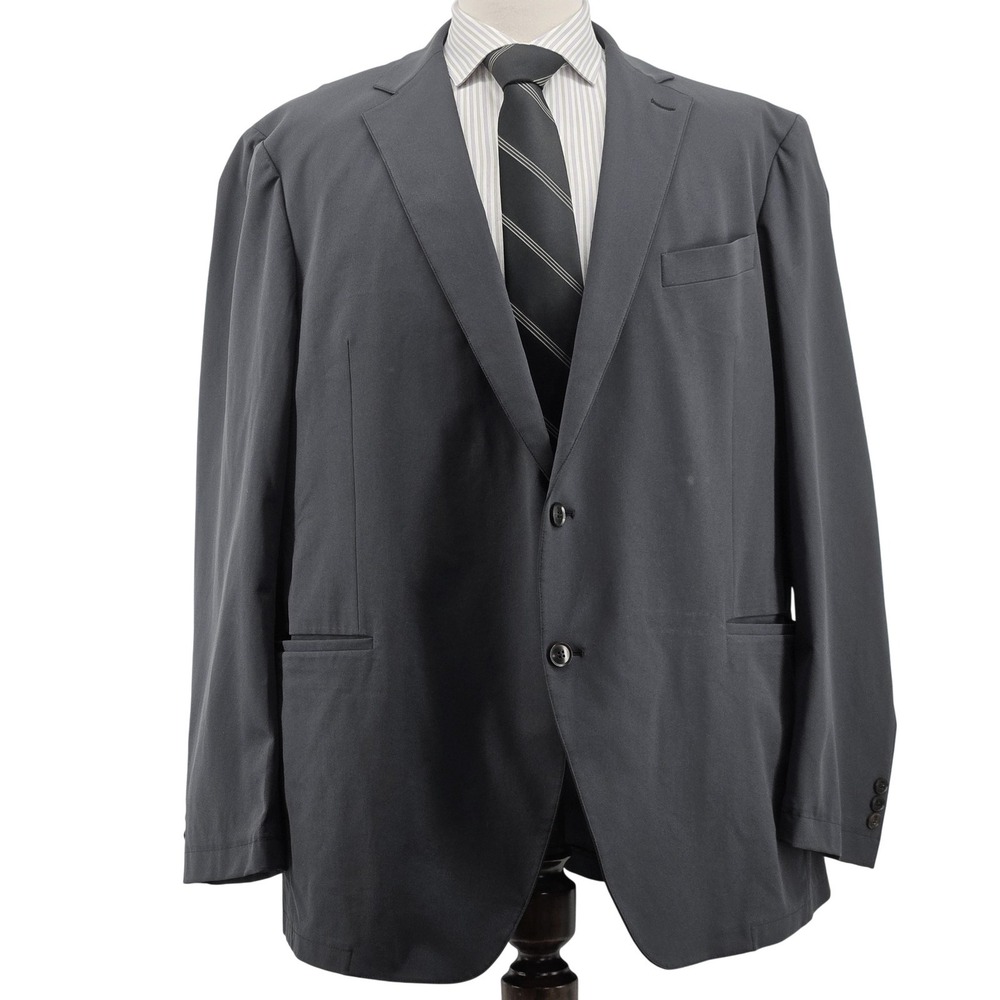 Sene Suit Jacket‎ Mens 44 Gray Polyester Single-Breasted 2 Button Made In China